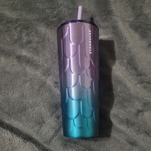 Starbucks 2023 Twilight Ombré Mermaid Tumbler, Purple Blue 24 oz New With Defect